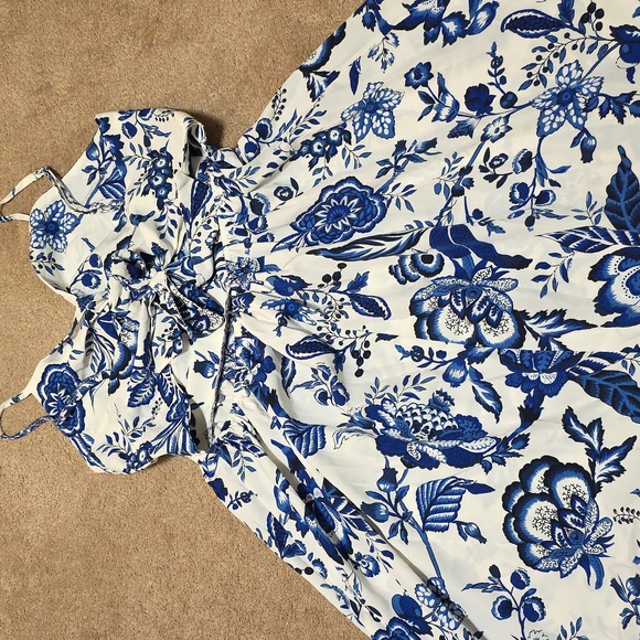 Floral Blue and White Maxi Dress - Picture 6 of 6